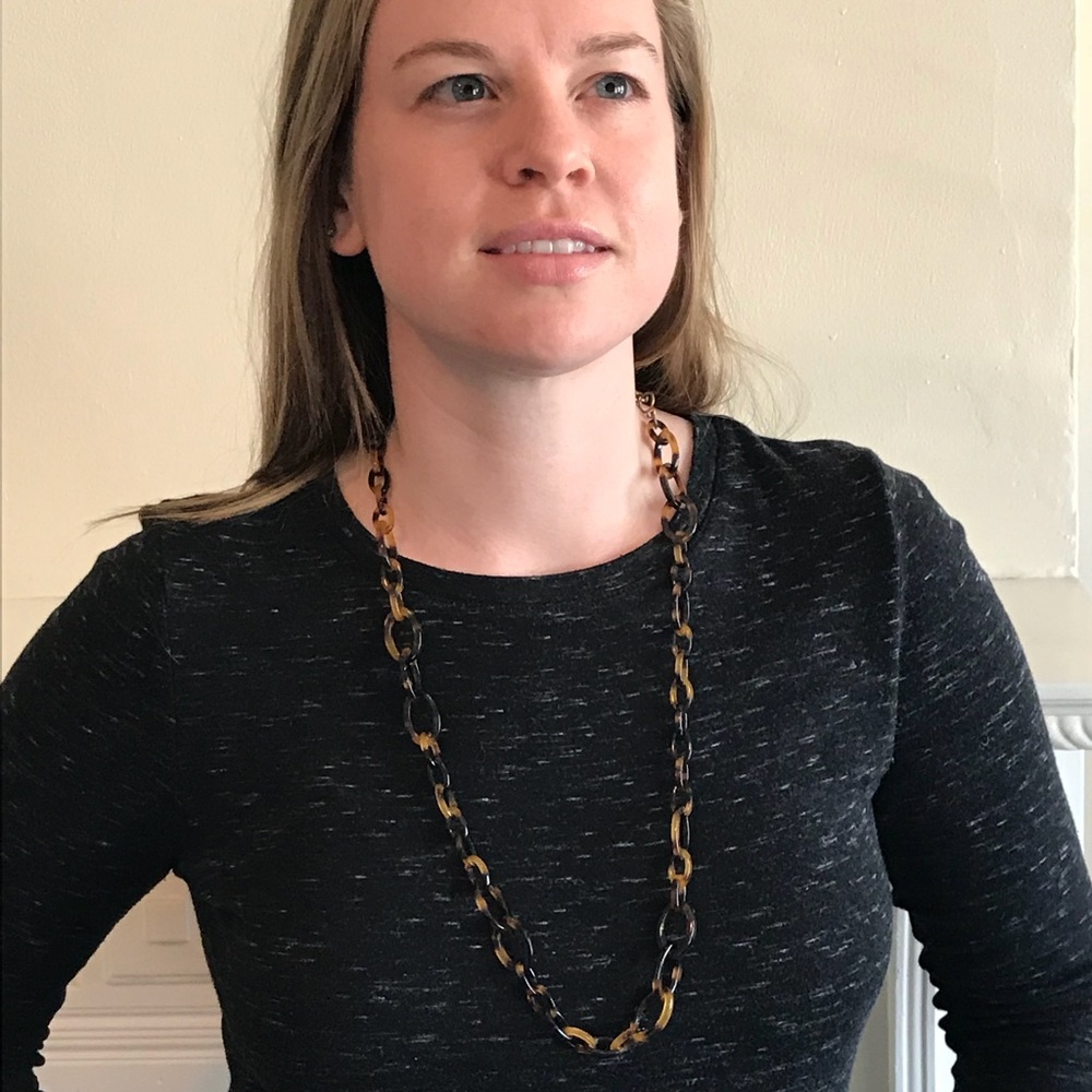 J Crew Long Tortoise Shell Necklace